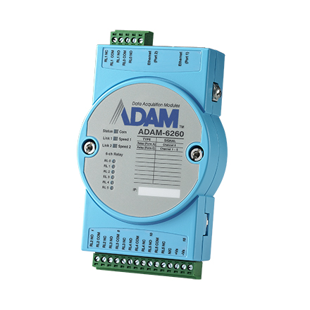 ADAM-6260 6Relés IoT Modbus/SNMP/MQTT 2 puertos Ethernet E/S remotas