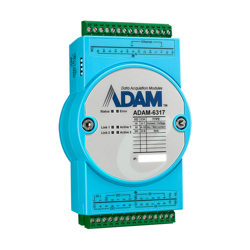 ADAM-6317 8AI/11DI/10DO IoT Modbus/OPC UA Ethernet E/S remotas