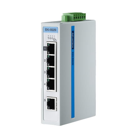 EKI-5525I Conmutador Ethernet no administrado 5FE, ATEX/C1D2/IECEx, -40~75 ℃