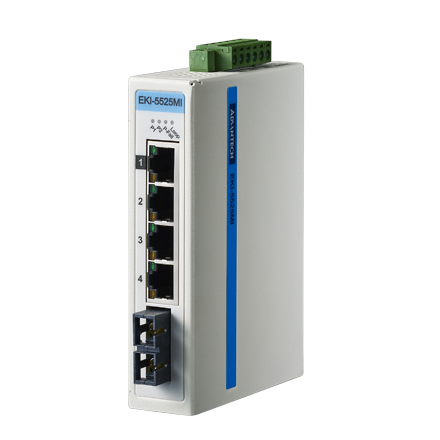 EKI-5525MI Conmutador Ethernet no administrado multimodo 4FE+1FE SC, ATEX/C1D2/IECEx, -40~75 ℃