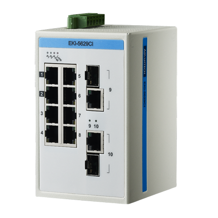 EKI-5629CI Conmutador Ethernet no administrado combinado 8FE+2G, ATEX/C1D2/IECEx, -40~75 ℃