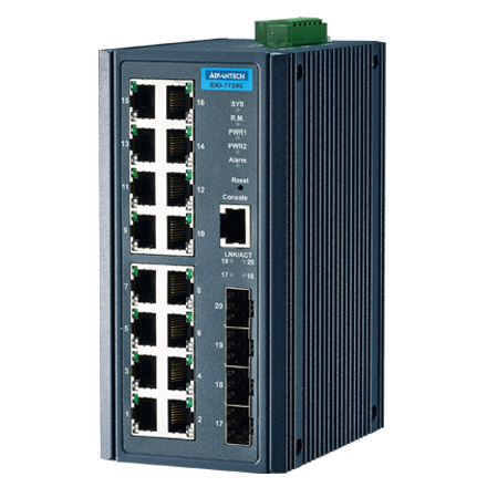 EKI-7720E-4FI Conmutador Ethernet administrado 16FE+4G SFP, -40~75 ℃