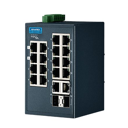 EKI-5626CI-MB Conmutador Ethernet gestionado combinado 16FE+2G compatible con Modbus/TCP, -40~75 ℃