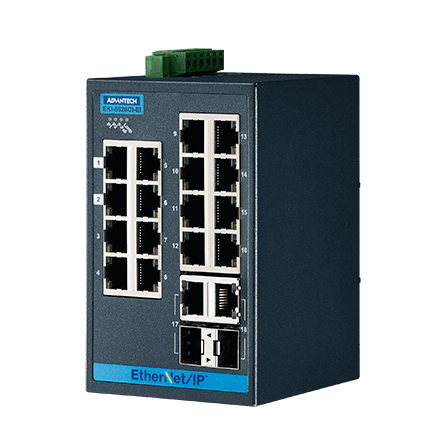 EKI-5626CI-EI Conmutador Ethernet gestionado combinado 16FE+2G compatible conEtherNet/IP, -40~75 ℃
