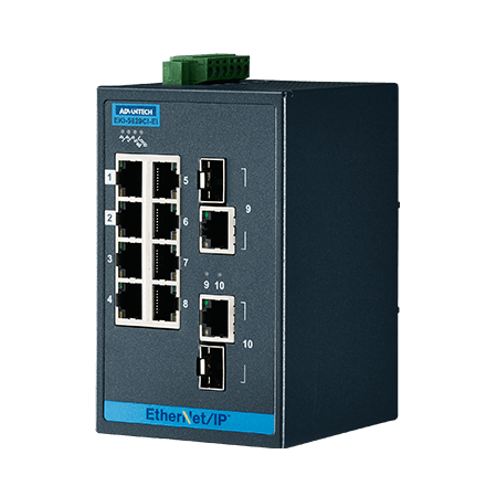 EKI-5629CI-EI Conmutador Ethernet gestionado combinado 8FE+2G compatible con EtherNet/IP, -40~75 ℃